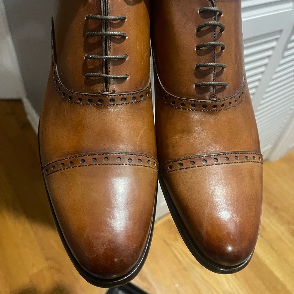 Paul Evans Tan/Brown Leather Shoes Sz 9.5 - Picture 5 of 15